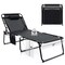 Costway 1/2 PCS Oversize Folding Chaise Lounge with Backrest Detachable Pillow Pocket